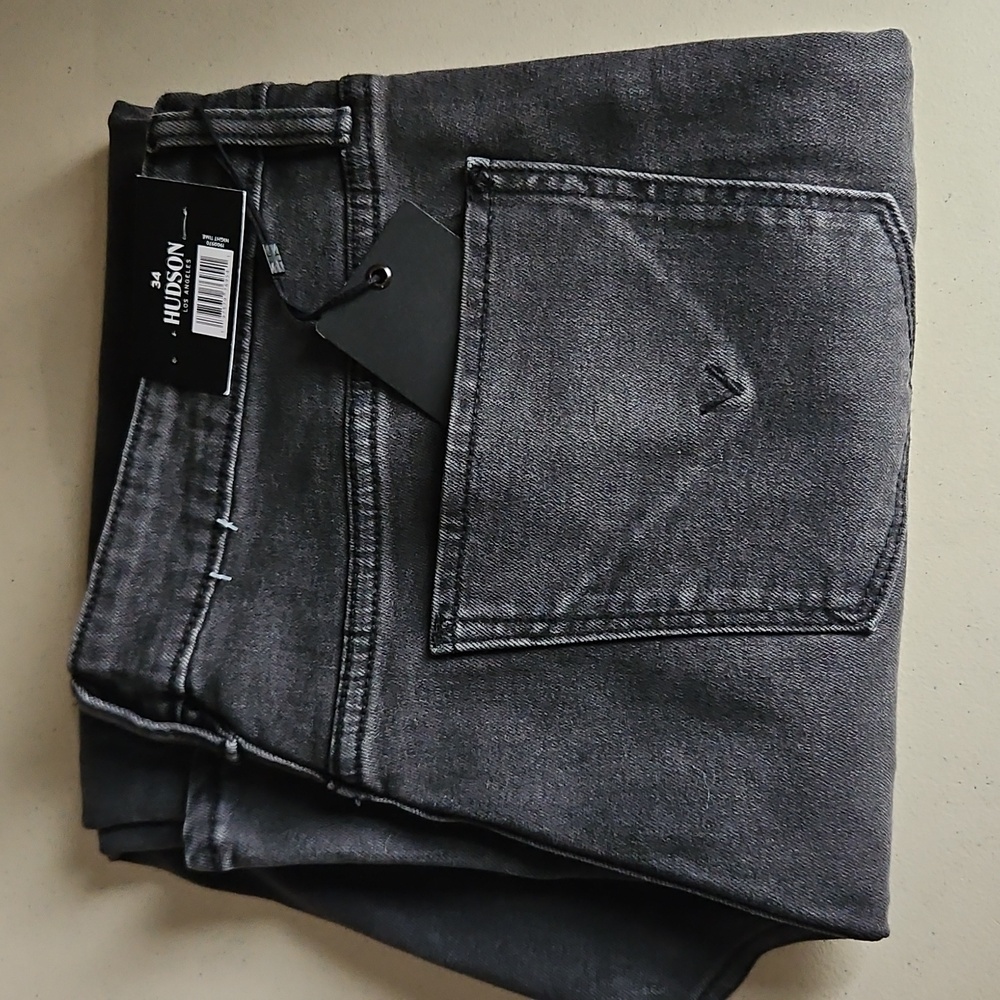 NEW! Hudson Black Wash Straight Leg Mid Rise Jeans - Picture 11 of 15